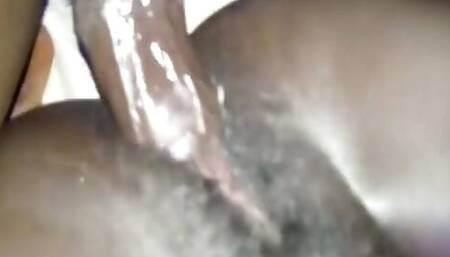 Huge cock in my hairy pussy