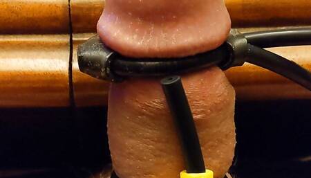 Twitching cock with thick cum - estim
