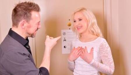 Sensual miniature blonde Nikki Hill is getting screwed in the cowgirl pose