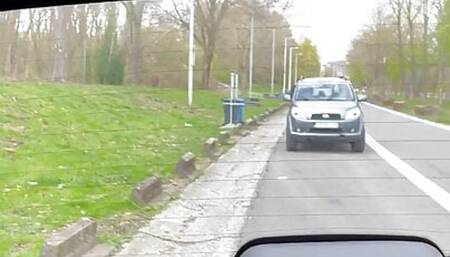 Full naked near the highway