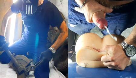 Auto mechanic TimonRDD found a rubber butt in the client's car and fucked her hard