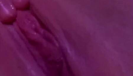 Playing with my big boobs and pussy in the UV light