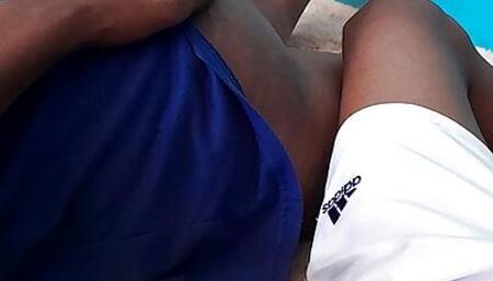 Showing big ebony ass