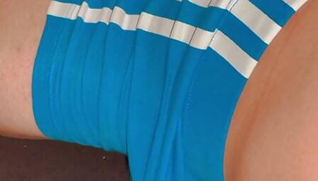 Wet dream cum again in blue adidas
