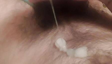 masturbate my big hairy cock until cumshot and give a big cumshot and continue masturbating very rich