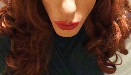Busty redhead sissy secretary