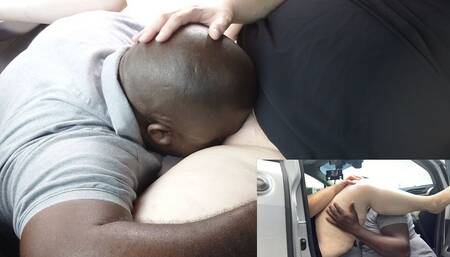Big Ass BBW Stepmom Fucking Black, Caught Publicly In Car Big Load Blowjob