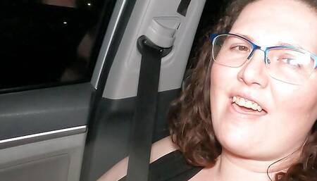 Thick MILF in Thigh Highs Making Mess in Car with Toys