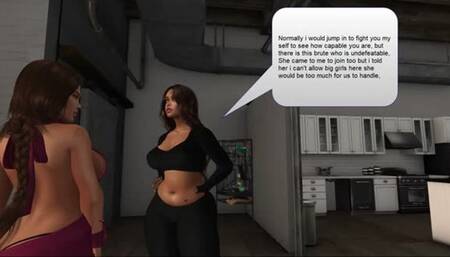 TOPLESS MILF WRESTLING: Nicole and Lucy vs Paige SD