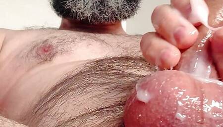 Noisy Lubed Up Wank and Big Hard Cumshot - SlugsOfCumGuy