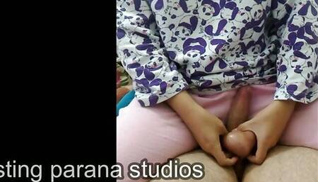 07. Ballbusting squeezing balls and hiting dumbbell