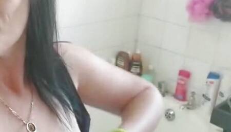 Getting ready for work playing with my pussy