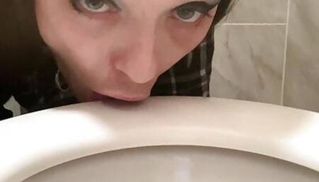 Cleaning the toilet with my mouth