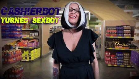 Cashierbot Turned Sexbot-Robot-Fembot-blank stares- freeze- humor- transformation- sci fi-