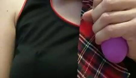 Naughty school girl sucks a dildo!!!