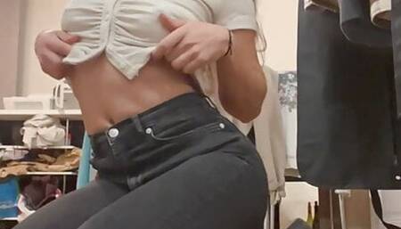 Getting rid of my top to show you my tits