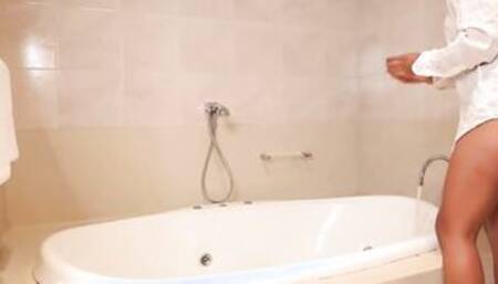 Hairy Ruby sinning in the bathtub Skank two