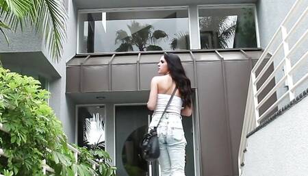 Angie Kimber gets spanked by lake dressed