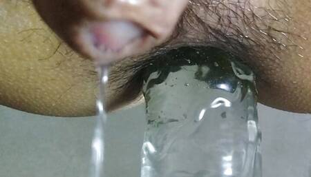 Early morning riding big dildo and dripping precum in front camera