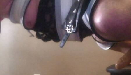 Mrs. Canuckpervs Dresses Mr. in Her Sexy Lingerie then puts Him On the Swing and pegs his ass!