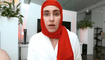 Muslim Babe makes Blowjob with Handjob