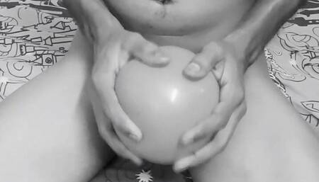 Balloon sex with huge masterbation in balloon