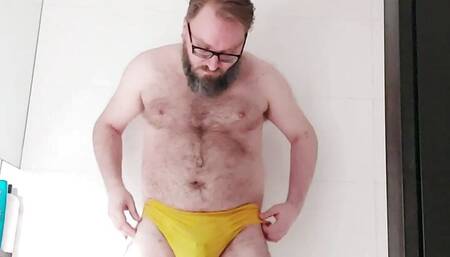 Chastity bear underwear piss