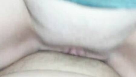 mom Rubbing her Dripping Vagina for Orgasm on my Cock till Cum