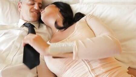 Shemale Chanel Santini gets nailed from behind in bed