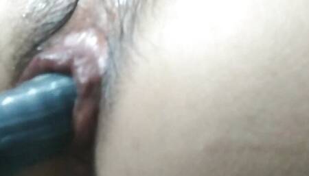 Playing with new semi auto thrusting dildo and massage my anal until red