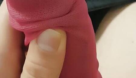 Big pinky nylon cock