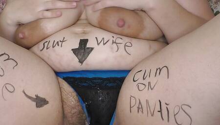 Continue to cumming on slutty wife cheating pussy and panties with my huge cumshots! - Milky Mari