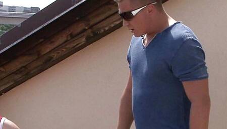 Finding cheating teen gf and old man fucking