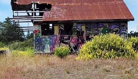 Young & Old BBW Lesbians having sex in an abandoned building