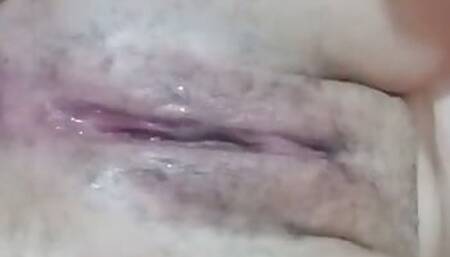 Playing with my glass dildo