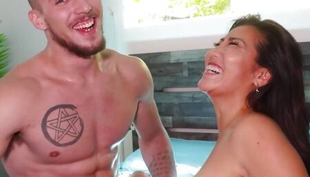 Pinay Asian gets her back blown out big gifted Muscle Jock