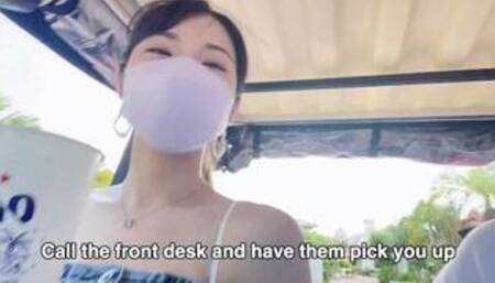 極上の痙攣まんこに無許可でぶち撒ける！豪華なヴィラに開放的になった女子大生とプールで生ハメSEX♡素人カップル/歳の差/顔出し/パイパン/中出し/変態/露出/水着/English subtitles