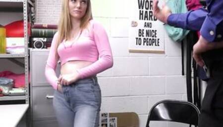 Blonde teen escaped on a guards big dick