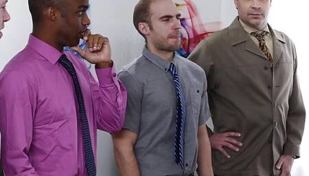 Interracial bukkake pierced and tattooed teen DP gangbanged