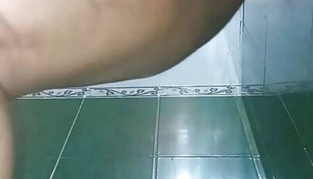 playing with my dildo in the bathroom