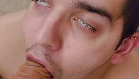 Str8? thick cock BJ throat fuck cum swallow first time