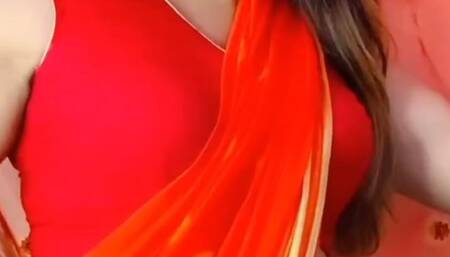 Saree me bhabhi ko muh me diya