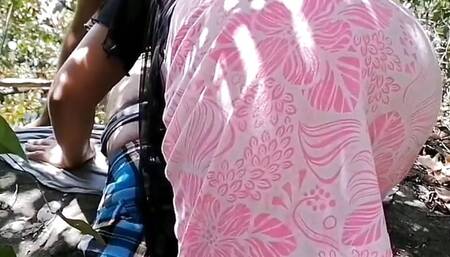 Fucking my hot wife in waterfall