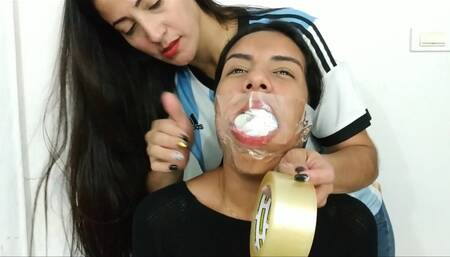 Maria's Mega Maximized Mouth: Sock Stifled To The EXTREME!