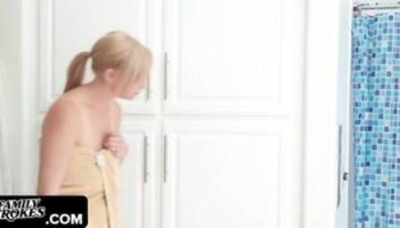 Family Strokes - Stepson Shares Shower With His Hot Stepmom