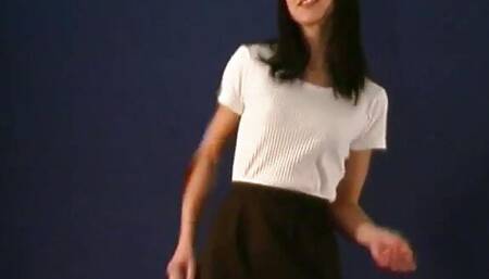 My cousin Vladka a natural brunette with a shaved pussy did a porn audition