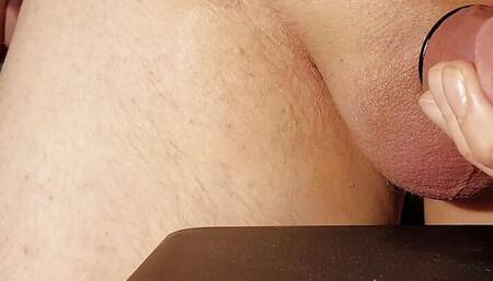 Cumshot Sperma jerking german dicke Eichel uncut foreskin close up wichsen abgespritzt