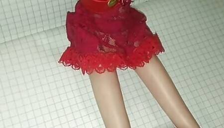 Cumshot on the legs of my cute doll.