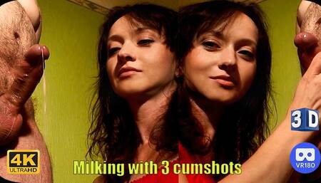 470 - Milking with 3 cumshots VR3D 4K