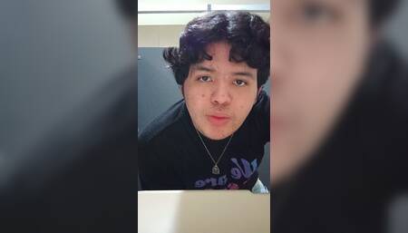 Young 18yo boy shows off his ass in public bathroom